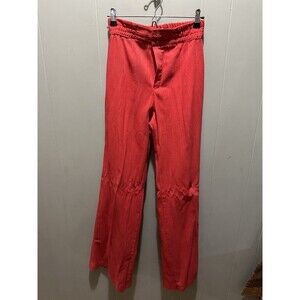 Alfred Paquette Vintage Wide Leg Flare Pants Trousers Red High Rise No Sz Tag